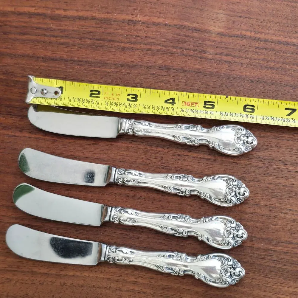 Gorham Melrose Sterling Silver Butter Spreader 4 Pc Hollow Handle No Monogram